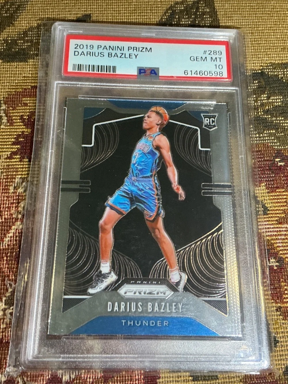 #289 Darius Bazley 2019 Panini Prizm rookie card Graded PSA 10